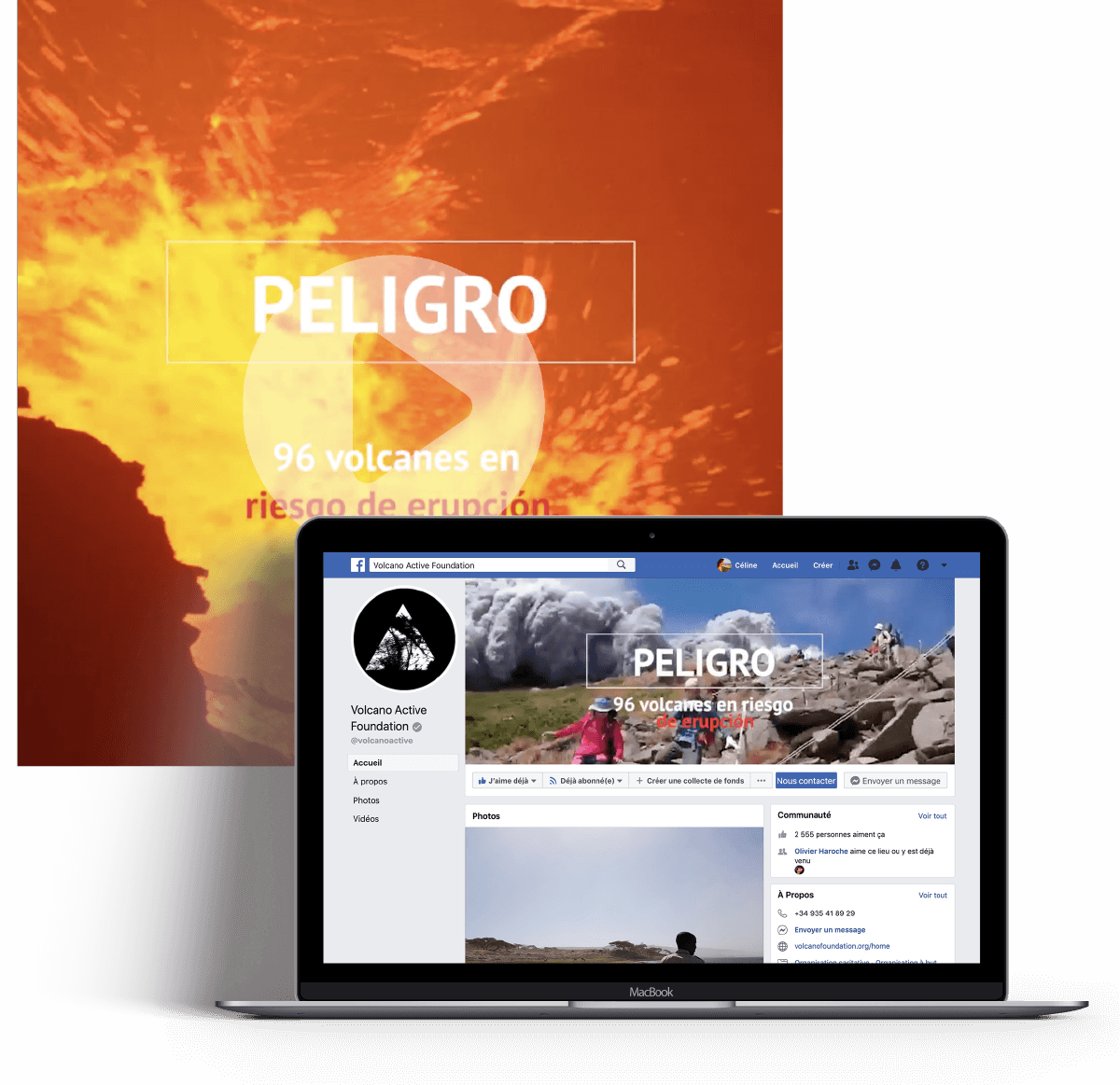 Design digital Volcano Foundation Facebook